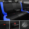 Picture of CAR PASS Air Mesh Leather Car Seat Covers Full Set,Waterproof Car Floor Mats, Sporty Steering Wheel Cover 14.5-15inch,Car Interior Sets Universal Fits for 95% Cars Truck SUV (Black and Blue)