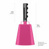 Picture of 2 pack 10 in. steel cowbell/Noise makers with handles. Cheering Bell sporting, football games, events. Large solid school hand bells. Cowbells. Percussion Musical Instrument. Cow Bell Alarm (pink)