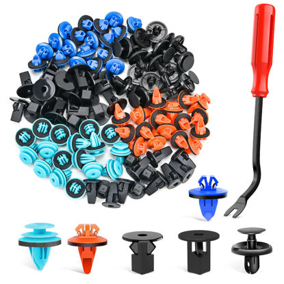 Picture of GOOACC 180PCS Car Bumper Retainer Clips Bumper Fender Liner Kit for Lexus Toyota 4Runner Tacoma RAV4 Scion 75495-35010 75397-35010 90189-06065 90189-06013 90189-06028 90467-07201 90467-10188