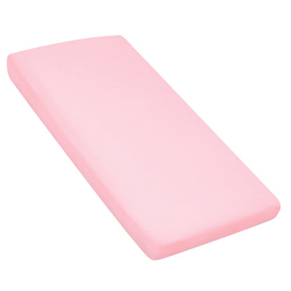 Picture of Nap Mat Sheet 24" x 48" x 4" Fitted Elastic Corners Preschool Day Care Rest Nap Mat Cover, Soft & Breathable Baby Sheets for Regalo My Cot Portable Toddler Bed and Joovy Travel Cot, Pink