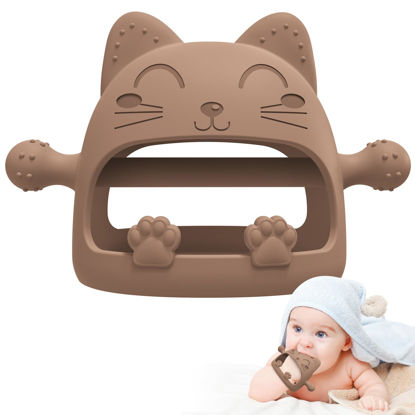 Picture of Baby Teether-Teething Toys for Babies 6-12 Months-Baby Must Haves for Teething Relief, Hand Teethers for Babies,Teething Mitt with Cute Cat Shape Baby Toys 6 to 12 Months,Ideal Gifts for Baby Shower