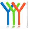 Picture of Hollow Teething Tubes Toys for Babies Girls Boys, 5 Pack Silicone Baby Teether Toy Tube for Infants with Nursing Biting Chewing, Chew Straws for Toddlers 6-12 Months (Style C)