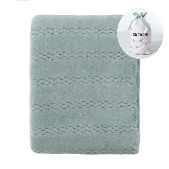 Picture of CREVENT 30''X40'' Lightweight Cozy Fluffy Warm Baby Blanket for Girls Boys Infants Toddlers' Bedding Crib Cot Stroller, Baby Shower Birthday Newborn's Gift - Light Grey