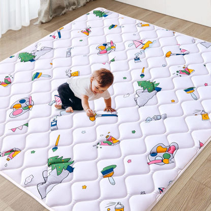 Picture of Vibe bear Baby Play Mat 79" X 71", Thicker Foam One-Piece Crawling Mat, Extra Large Anti- Slip Crawling Mat Activity Playmats for Babies,Toddlers, Infants, Play & Tummy Time