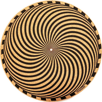 Picture of TazStudio Premium slipmat - Cork Turntable Mat for Better Sound Support on Vinyl LP Record Player - Cork mat Original Art Design - Psychedelic Geometric Storm Art (4mm Thick)-m2