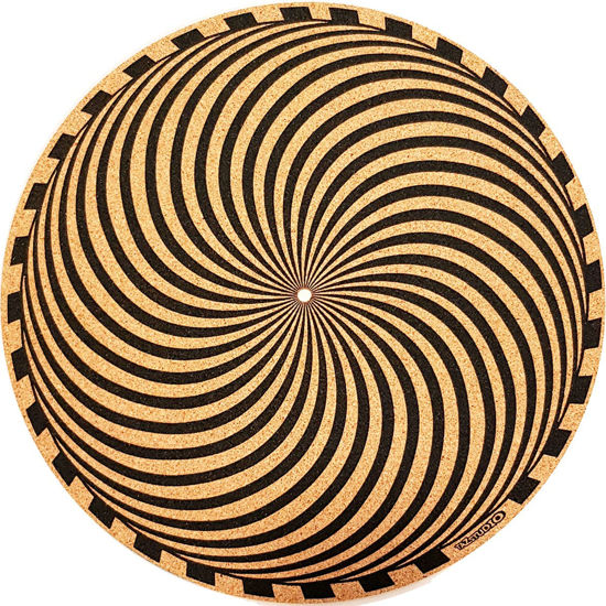 Picture of TazStudio Premium slipmat - Cork Turntable Mat for Better Sound Support on Vinyl LP Record Player - Cork mat Original Art Design - Psychedelic Geometric Storm Art (4mm Thick)-m2