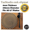 Picture of TazStudio Premium slipmat - Cork Turntable Mat for Better Sound Support on Vinyl LP Record Player - Cork mat Original Art Design - Psychedelic Geometric Storm Art (4mm Thick)-m2