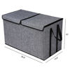 Picture of YOLOXO Large Kids Toy Box Chest Storage organizer with Double Flip-Top Lid - Collapsible Sturdy Toy Organizers And Storage Bins With Big Handles For Nursery, Playroom, 26.8"x13.8"x16"(Grey)