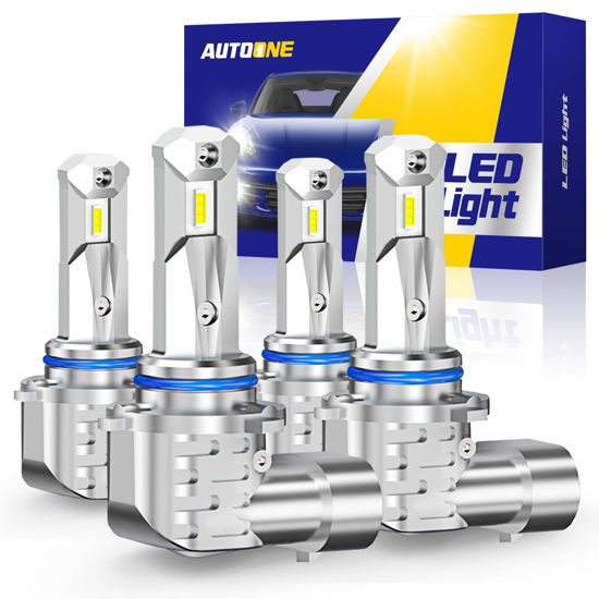 Picture of AUTOONE 9005 9006 LED Bulbs Combo, Super Bright 6000K White 9005/HB3 9006/HB4 LED Fog Light Bulbs, Non-polarity Halogen Replacement Bulb Plug and Play, Pack of 4