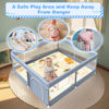 Picture of XVISHX Baby Playpen with Mat, 50 x 50 Inch Play Pen Playards, Playpen for Babies and Toddlers, Baby Playard for Indoor & Outdoor Active Center Game Fence, Skin-Friendly Fabric and Soft Breathable Mesh