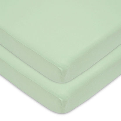 Picture of American Baby Company 2 Pack Fitted Pack N Play Playard Sheet 27" x 39", Soft Breathable Neutral 100% Cotton Jersey Pack and Play Sheet, Celery, for Boys and Girls, Fits Most Mini Crib
