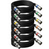 Picture of Heams Professional 6 Pack 25FT XLR Cables, Noise Free and Long-Lasting Braided XLR Microphone Cable, All Copper Conductors Balanced Male to Female Mic Cable for Studio Monitor, Mixer, DMX, Colorful