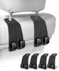 Picture of VETERBONE Car Hooks for Headrest, 4PCS Car Purse Hooks Luxurious Leather 100% Metal Car Hangers for Seat Multifunctional Car Bag Hook Car Seat Back Storage Hook Accessories (Black)