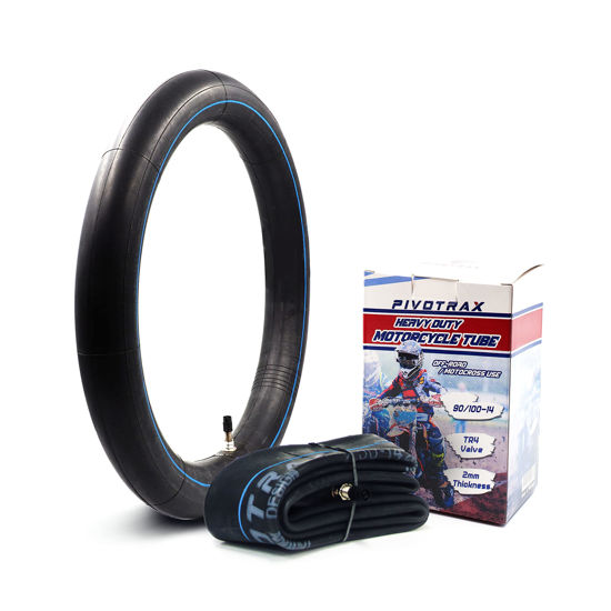 Picture of PIVOTRAX 90/100-14 (3.00-14) 14" Heavy Duty Mini Dirt Bike Inner Tube - 2 mm Reinforced Thickness - TR4 Valve Stem Straight