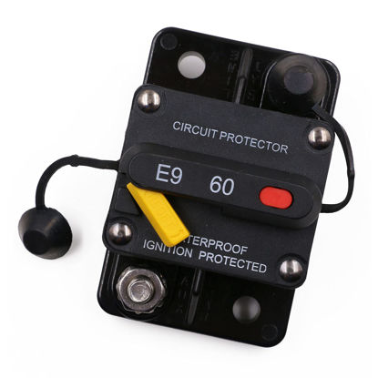 Picture of T Tocas 60 Amp Marine Circuit Breaker 12V - 48V DC with Recessed Switch Design for Boat Marine Solar System 60A IP67