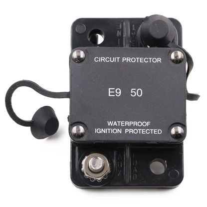 Picture of T Tocas 50A Circuit Breaker Marine Auto Reset Circuit Breakers No Switch Button Waterproof IP67 Marine Automotive Truck (50A)