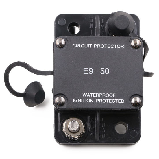 Picture of T Tocas 50A Circuit Breaker Marine Auto Reset Circuit Breakers No Switch Button Waterproof IP67 Marine Automotive Truck (50A)