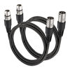 Picture of KINXIYU XLR Cable 3 FT/2 Pack, 3 Pin Nylong Braided Balanced XLR Male to XLR Female Microphone DMX Patch Cords (Pure Copper Conductors)
