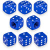 Picture of MEAJOO 8PCS Aluminum Dice Tire Valve Stem Caps, Universal Aluminium Alloy Dustproof Tire Valve Stem Covers for Cars, SUV, Trucks, Bikes, Motorcycles, Bicycles(Blue)