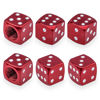 Picture of MEAJOO 6PCS Aluminum Dice Tire Valve Stem Caps, Universal Aluminium Alloy Dustproof Tire Valve Stem Covers for Cars, SUV, Trucks, Bikes, Motorcycles, Bicycles(Red)