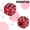 Picture of MEAJOO 6PCS Aluminum Dice Tire Valve Stem Caps, Universal Aluminium Alloy Dustproof Tire Valve Stem Covers for Cars, SUV, Trucks, Bikes, Motorcycles, Bicycles(Red)