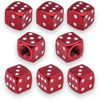 Picture of MEAJOO 8PCS Aluminum Dice Tire Valve Stem Caps, Universal Aluminium Alloy Dustproof Tire Valve Stem Covers for Cars, SUV, Trucks, Bikes, Motorcycles, Bicycles(Red)
