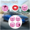 Picture of MEAJOO 4PCS Aluminum Dice Tire Valve Stem Caps, Universal Aluminium Alloy Dustproof Tire Valve Stem Covers for Cars, SUV, Trucks, Bikes, Motorcycles, Bicycles(Pink)