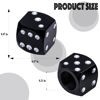 Picture of MEAJOO 4PCS Dice Style Tire Valve Stem Caps, with O Rubber Ring, Universal Aluminium Alloy Dustproof Tire Valve Stem Covers for Cars, SUV, Trucks, Bikes, Motorcycles, Bicycles(Black)