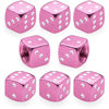 Picture of MEAJOO 8PCS Aluminum Dice Tire Valve Stem Caps, Universal Aluminium Alloy Dustproof Tire Valve Stem Covers for Cars, SUV, Trucks, Bikes, Motorcycles, Bicycles(Pink)