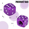 Picture of MEAJOO 4PCS Dice Style Tire Valve Stem Caps, with O Rubber Ring, Universal Aluminium Alloy Dustproof Tire Valve Stem Covers for Cars, SUV, Trucks, Bikes, Motorcycles, Bicycles(Purple)
