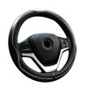 Picture of Valleycomfy Steering Wheel Covers Universal 15 inch - Genuine Leather, Breathable, Anti Slip & Odor Free (White Line, M(14" 1/2-15" 1/4))