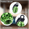 Picture of MEAJOO 8PCS Tire Valve Stem Caps, Stainless Steel Tire Valve Caps Wheel Valve Caps for Cars, Trucks, SUV, Motorcycles, Bicycles (Green)