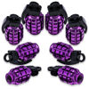 Picture of MEAJOO 8PCS Tire Valve Stem Caps, Stainless Steel Tire Valve Caps Wheel Valve Caps for Cars, Trucks, SUV, Motorcycles, Bike and Bicycles (Purple)