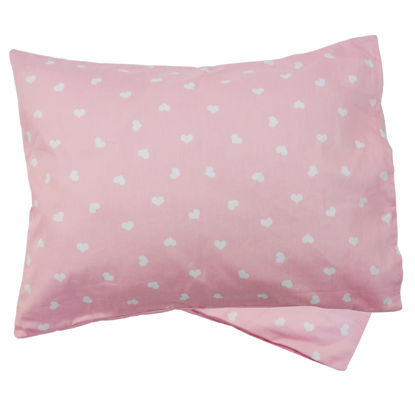 Picture of ZPECC Toddler Pillow with Pillowcase - Baby Pillows for Sleeping, 13" x 18" Soft Breathable Kids Pillow for Crib, Toddler Bed, Travel, Organic Cotton, Machine Washable, Small Pillow for Kids, Love