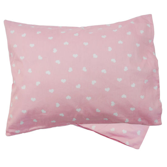 Picture of ZPECC Toddler Pillow with Pillowcase - Baby Pillows for Sleeping, 13" x 18" Soft Breathable Kids Pillow for Crib, Toddler Bed, Travel, Organic Cotton, Machine Washable, Small Pillow for Kids, Love