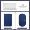 Picture of TILLYOU Changing Pad Cover Set in Soft Jersey Material - Fits 32"/34''x16 Contoured Pad for Babies, Navy Blue & Lt Gray