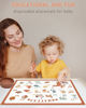 Picture of Babebay Disposable Placemats for Baby, 40 Pack Sticky Toddler Placemat for Restaurants, Dining Table, Party, Travel, 12" x 18" with 4 Designs