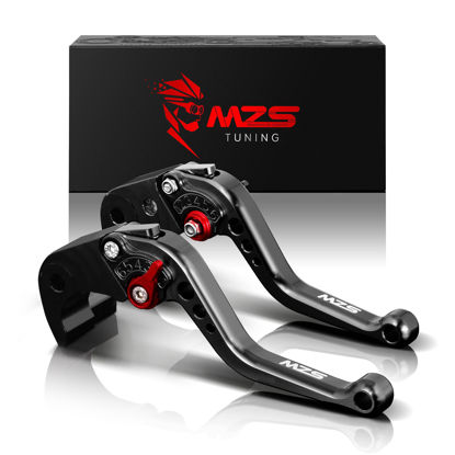 Picture of MZS Black Motorcycle Brake Clutch Levers Adjustable Short CNC Compatible with CB1100/EX 13-17 | VF750S Sabre 82-86 | VFR750 91-97 | VFR800 VFR800F 02-19 | VTR1000F 98-05 | CBF1000 06-09