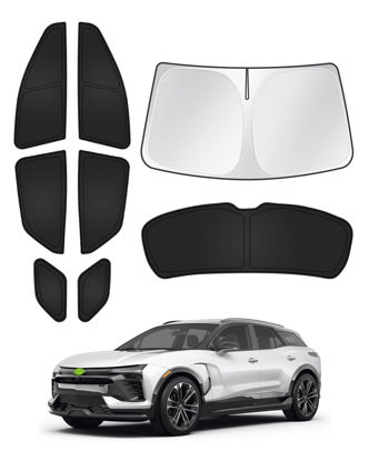 Picture of Canvcle Sunshades for Chevrolet/Chevy Blazer EV 2024 2025 Accessories Windshield Sun Shade Side Rear Window Shade Cover Sun Visor Shield Privacy Protection Keep Vehicle Cool Black 8PCS