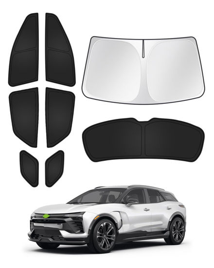 Picture of Canvcle Sunshades for Chevrolet/Chevy Blazer EV 2024 2025 Accessories Windshield Sun Shade Side Rear Window Shade Cover Sun Visor Shield Privacy Protection Keep Vehicle Cool Black 8PCS