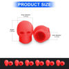 Picture of 12PCS Fluorescent Skull Tire Valve Stem Caps, Luminous Auto Wheel Air Valve Cap, Illuminated Glow in The Dark Corrosion Resistant, Car Accessories for Truck, SUV, Motorcycle, Car (Skull Red)