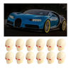 Picture of 12PCS Fluorescent Skull Tire Valve Stem Caps, Luminous Auto Wheel Air Valve Cap, Illuminated Glow in The Dark Corrosion Resistant, Car Accessories for Truck, SUV, Motorcycle, Car (Skull Yellow)