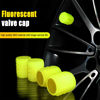 Picture of 4PCS Fluorescent Car Tire Valve Stem Caps, Luminous Glow in The Dark Auto Tire Valve Cover, Illuminated Corrosion Resistant, Car Decor Accessories Universal for SUV, Trucks, Cars (Yellow)