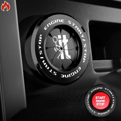 Picture of Tybasthe Push Start Button Cover, F_ck It Car Engine Start Stop Button Cover Protector, Cool Car Accessories Interior Decor Sticker Motorcycle Key Ignition Switch Cover, Black