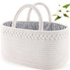 Picture of ABenkle Diaper Caddy Organizer, Cotton Rope Nursery Baby Basket, Changing Table Organizer for Baby Diaper Storage, Diaper Nursery Storage Bin for Baby Stuff, Baby Shower Gifts