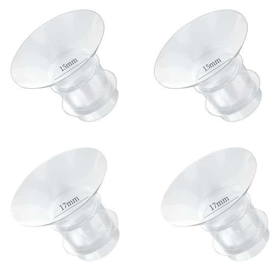 Picture of Flange Inserts 15mm 17mm for Medela,Spectra 24mm Shields/Flanges,Compatible with TSRETE,CPPSLEE,Momcozy S9/S9Pro/S12/S12Pro Wearable Breast Pump,Reduce 24mm Nipple Tunnel Down to 4pcs