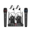 Picture of Debra Audio Pro UHF 4 Channel Wireless Microphone System with Cordless Handheld Lavalier Headset Mics, Metal Receiver, Ideal for Karaoke Church Party (with 2 Handheld & 2 Bodypack (B))