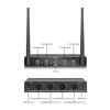 Picture of Debra Audio Pro UHF 4 Channel Wireless Microphone System with Cordless Handheld Lavalier Headset Mics, Metal Receiver, Ideal for Karaoke Church Party (with 2 Handheld & 2 Bodypack (B))
