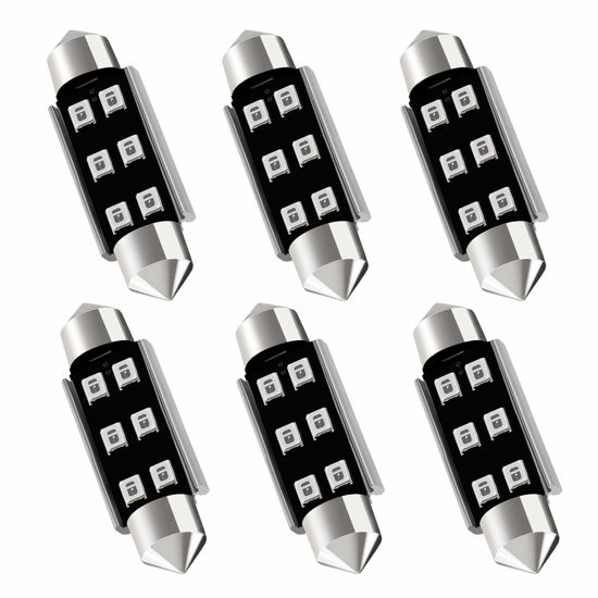 Picture of AUXLIGHT 211-2 212-2 578 569 214-2 41MM 1.61”Festoon Canbus Error Free LED Interior Light Bulbs Green, Super Bright 6SMD Chips for Dome Map Door Courtesy License Plate Lights (Pack of 6)