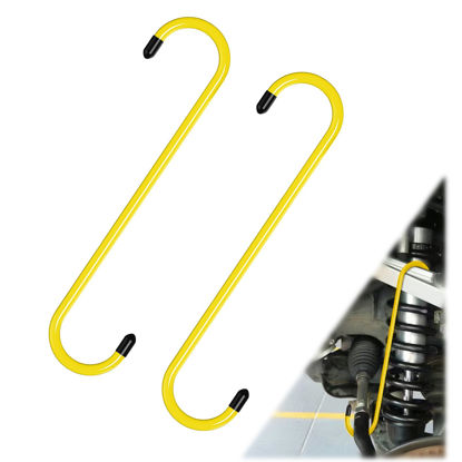 Picture of 2PCS Brake Caliper Hanger, Caliper Hangers Hooks with Rubber Tips, Durable Steel, Rust-Proof Automotive Brake Tools for Braking, Axle, Suspension(Yellow)